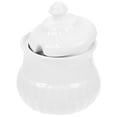 thumbnail image 1 of Porcelain Salt Jar Ceramic Sugar Storage Bowl Seasoning Pot Embossment Honey Jar, 1 of 8