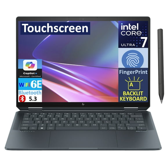 HP Spectre x360 AI Powered 2-in-1 Laptop 14.0in Touchscreen OLED 2.8K Display (Intel Ultra 7-155H, 32GB LPDDR5X, 2TB SSD, Active Pen, Backlit KB, Fingerprint, 2 Thunderbolt 4, Win 11 Home)