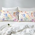 thumbnail image 4 of Colorful Seahorse Queen Bed&nbsp;Sheets Set,Ocean Sea Animal Seahorse Bedding Set for Kids Girls Boys,Watercolor Floral Leaf Sheets Marine Life Nautical Fitted Sheet Set 4Pcs, 4 of 6
