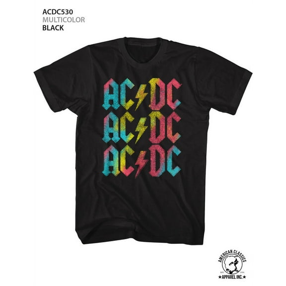 AC/DC Multicolor Black Adult T-Shirt
