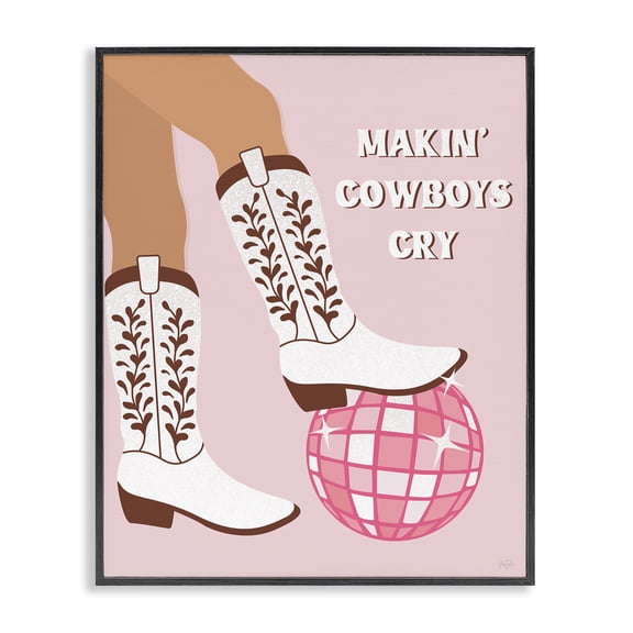 Stupell Industries Makin' Cowboys Cry Fashion Painting Black Framed Art Print Wall Art, 11 x 14