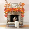 thumbnail image 4 of Moocorvic Artificial Maple Leaf Garland, 5.6 ft Fall Thanksgiving Decorations for Home,Fireplace, Stair, Window, Wall, 4 of 7