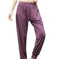 thumbnail image 2 of HVOBTTY Womens Straiht Leg Joggers, Summer Pants for Women, Womens Soft Casual Solid Color Sports Fleece Yoga Elastic Loose Breathable Sports Long Pants Red, XXL, 2 of 4