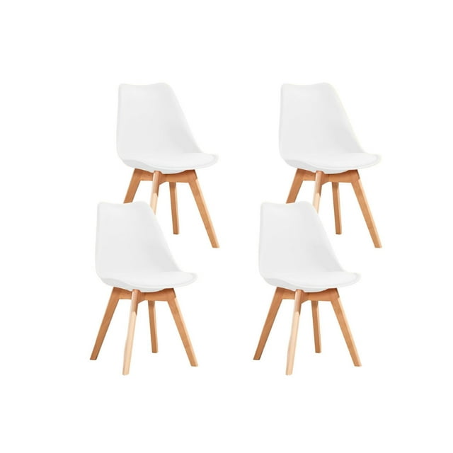 Set De 4 Sillas De Comedor Eames Modernas Komfort Color Blanco