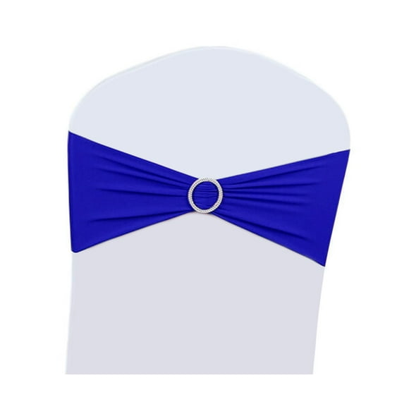 100PCS Wedding Chair Decorations Stretch Chair Bows and Sashes for Party Ceremony Reception Banquet Spandex Chair Covers slipcovers (100, Royal Blue)