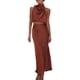 thumbnail image 1 of Conjunto de vestido largo de dos piezas de satén para mujer - Top sin mangas con cuello alto y falda con abertura lateral, ropa formal y casual para fiestas, 1 of 7