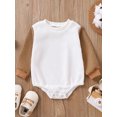 thumbnail image 2 of Bagilaanoe Newborn Baby Girl Boy Rompers Sweater Contrast Color Long Sleeve Knitted Bodysuits 3M 6M 12M 18M Infant Casual One Piece Short Jumpsuit, 2 of 8