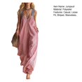 thumbnail image 7 of Quixlent Women's Casual Striped Jumpsuits, Sleeveless Wide Leg Jumpsuits, Summer Jumper Zipper Outfits for Daily Commuting Beach Vacation Party Wear, 7 of 7