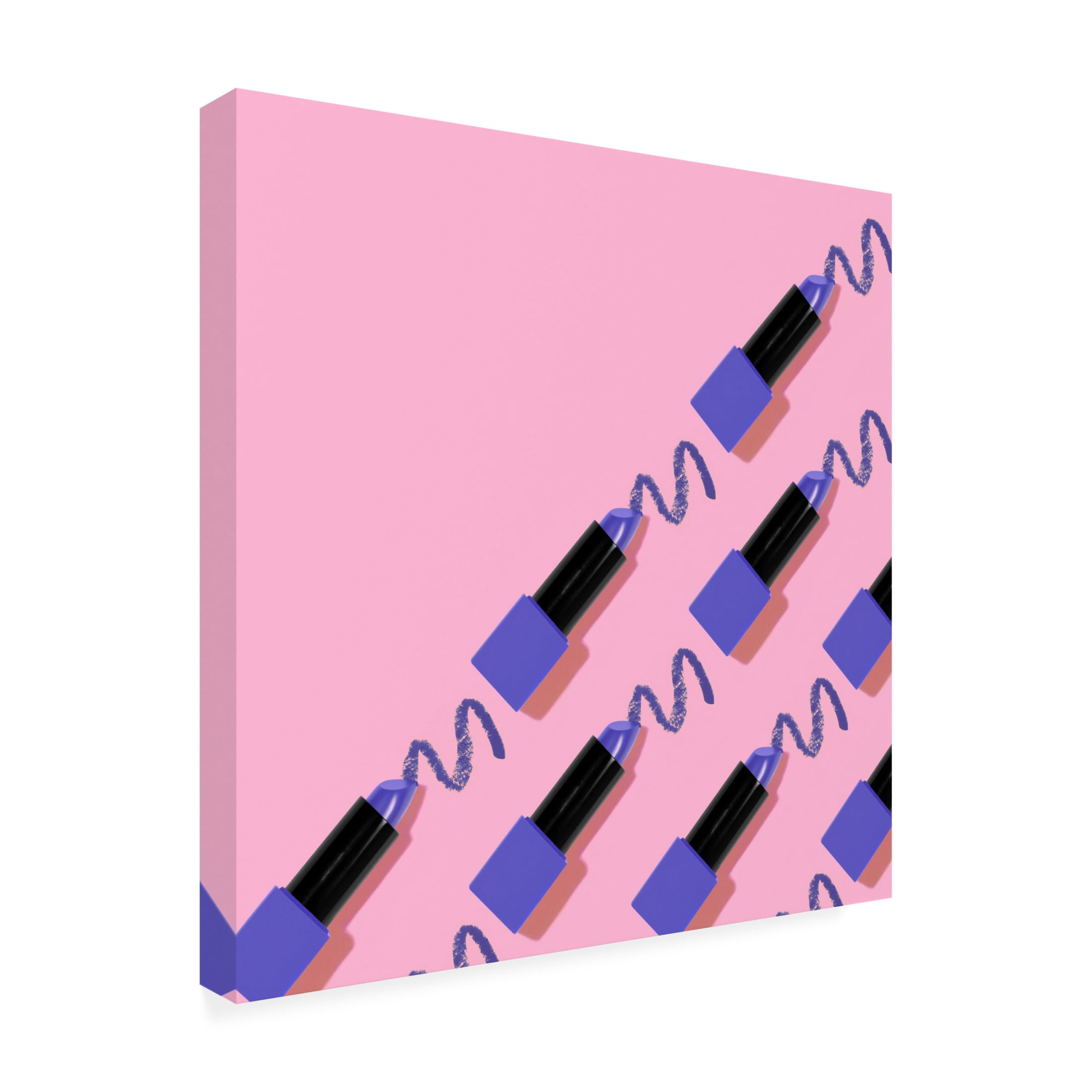 Canvas Wall Art - Julia Ramiro 'Lipstick' Wall Art for Living Room, Bedroom, or Office Décor by Trademark Fine Art - 14 x 14 Inches