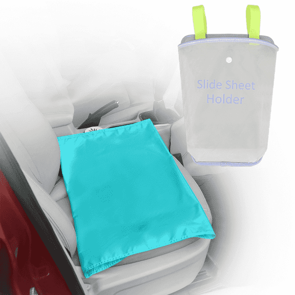 Ehucon Tubular Transfer Slide Sheet and Holder, Draw Sheet for Elderly Transfers, Nylon & TPU, 1 Set, 15.7"x23.6" Sky Blue Sheet