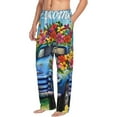 thumbnail image 5 of Cauagu Floral Truck Welcome Mens Pajama Pants Sleep & Lounge Pants,PJ Bottoms with Pockets-Large, 5 of 7