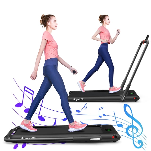 Gymax 2.25HP Under Desk Electric Pad Treadmill Running Machine w/ APP Black
