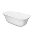 thumbnail image 3 of 67" Acrylic Freestanding Bathtub, Contemporary Stand Alone Soaking Tub with Slotted Overflow and Drain, Oval Free Standing Tub, CUPC Certified, Glossy White, 3 of 6