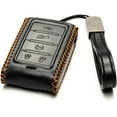 thumbnail image 2 of Vitodeco Genuine Leather Smart Key Fob Case Compatible with Jeep Wagoneer, Jeep Grand Wagoneer, Jeep Grand Cherokee (New 5-Button, Black), 2 of 4