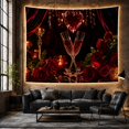 thumbnail image 6 of Lit Candle Slender with Stemmed Champagne Flutes, Cozy Farmhouse for Farmhouse Decor Lovers, Wall Decor, Valentine'S Day Gift, Tapestry Wall Hanging for Dorm and Living Room, 6 of 7