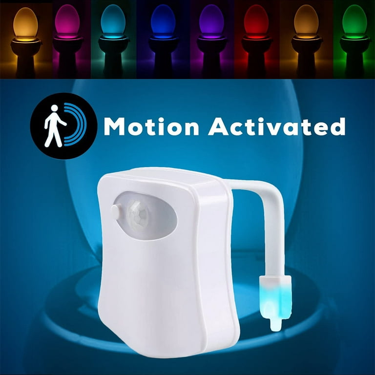 The Original Toilet Night Light Tech Gadget. Fun Bathroom Motion Sensor LED Gag