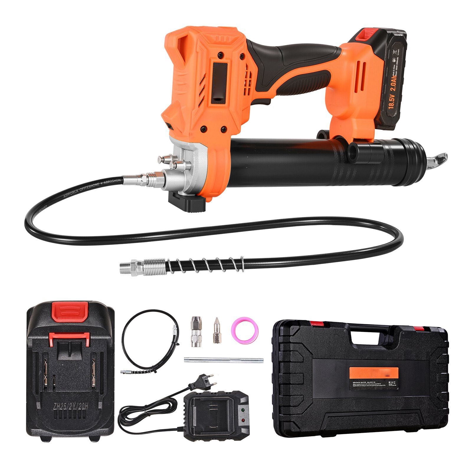 Cordless Grease Gun 20V Grease Gun Kit with 2.0 Ah Battery 35.4-inch Hose