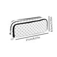 thumbnail image 2 of Large Pencil Case Big Capacity Pencil Pouch with 3 Compartments Canvas Pen Bag Marker Pen Bag Pencil Case for Women Black Polka Dot, 2 of 7