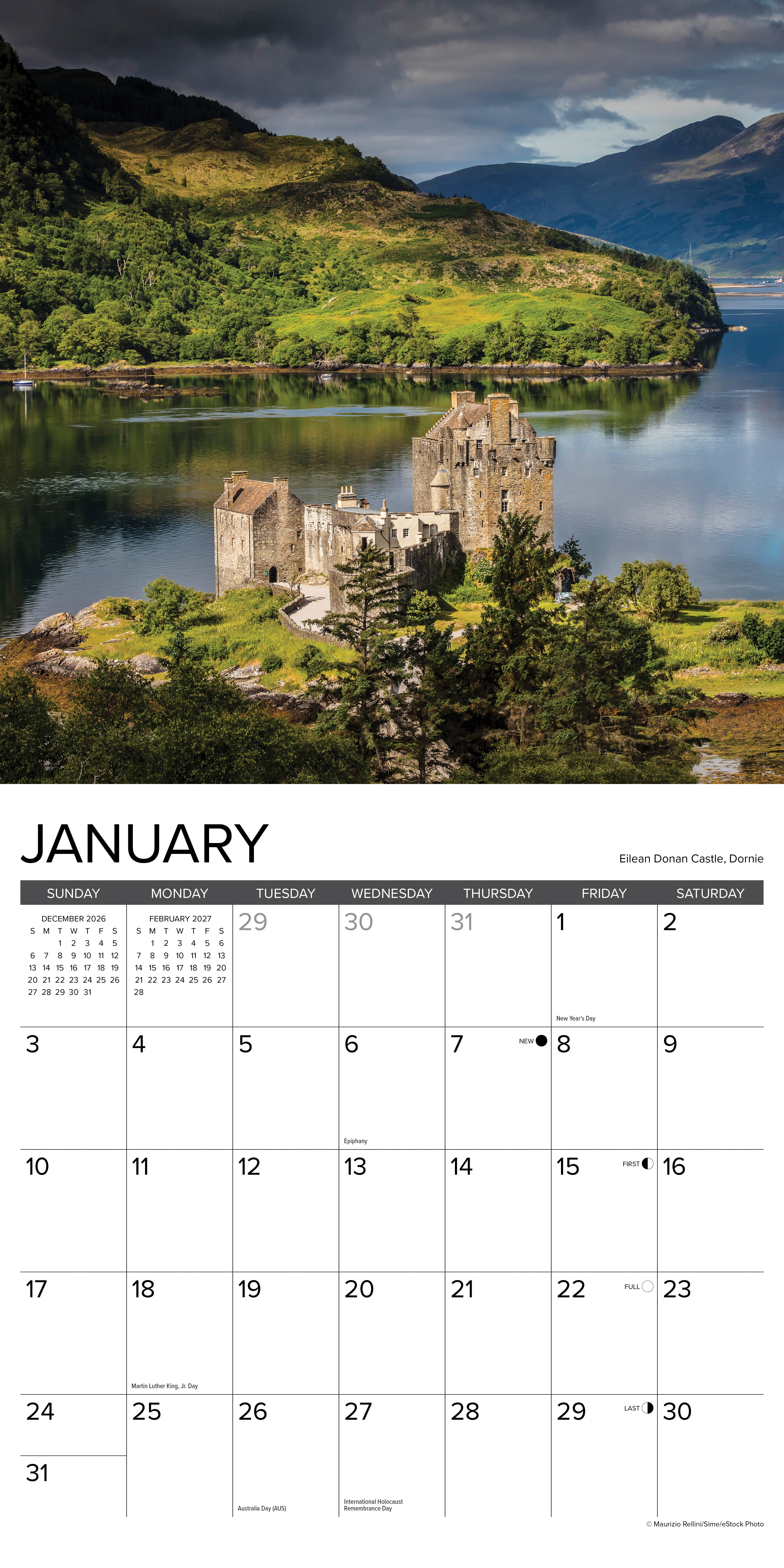 Willow Creek Press, Scotland 2027 Wall Calendar