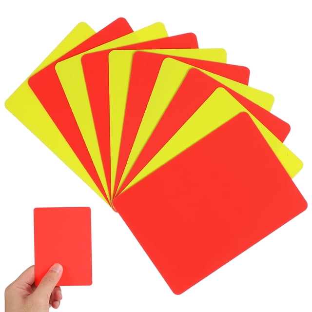 Juego de 10 tarjetas de árbitro, rojas y amarillas, para fútbol, fútbol, estándar.