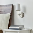 thumbnail image 4 of Better Homes & Gardens 1-Light Indoor Wall Sconce, Satin Nickel Finish, White Shade, Bulb Included, 4 of 10