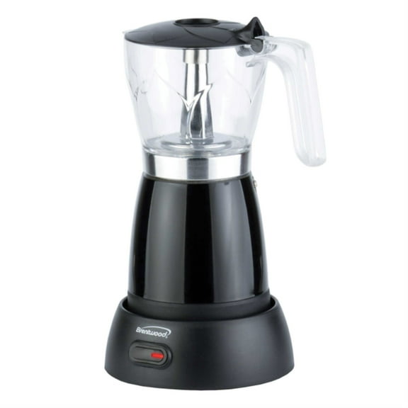 Brentwood TS-119BK 6-Cup Electric Moka Pot Espresso Machine (Black)