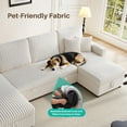 thumbnail image 5 of Sleeper Sectional Sofa, Modern 110" U Shaped Couch with Pull Out Bed, Convertible Corduroy Cloud Sofa with Double Storage Chaise, USB, Small Desktop, Comfy Modular Couch for Living Room, White, 5 of 9