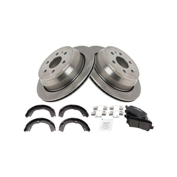 Rear Brake Pad Rotor and Parking Brake Kit 4 Piece - Compatible with 2015 - 2019 Chevy Colorado 2016 2017 2018