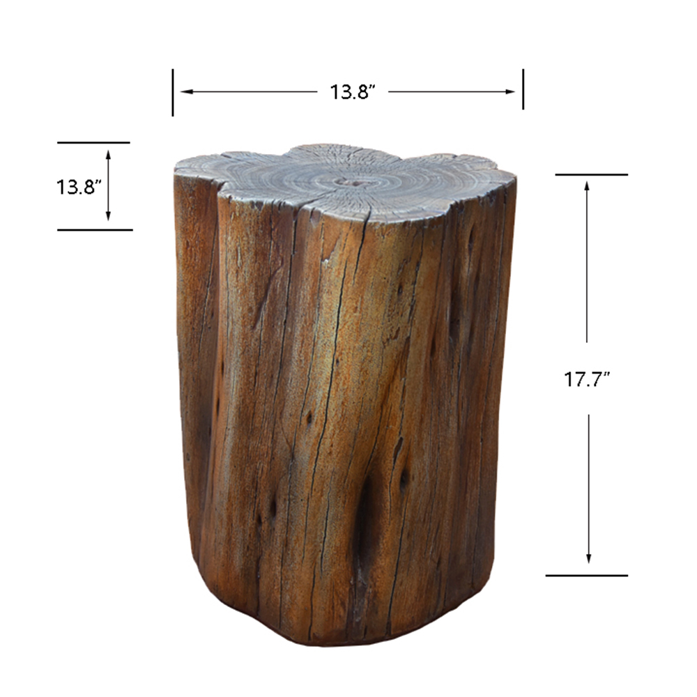 Elementi Warren Redwood Outdoor Fire Pit Seating 18 Inches Concrete Backyard Chair Firepit Accessories Patio Furniture