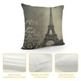 thumbnail image 4 of JEUXUS  Throw Pillow Cover Black Vintage Paris City of Love Eiffel Tower Chalkboard Tan Antique Decorative Pillow Case Home Decor Square Pillowcase, 4 of 5