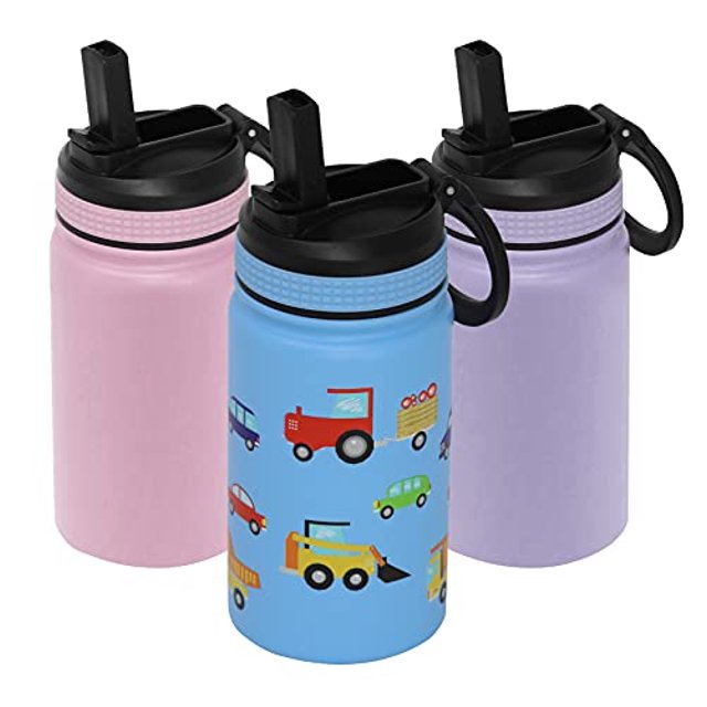 MIRA 12 oz Kids Insulated Water Bottle with Straw Tap for Sc MIRA Brands MIRA Brands