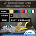 thumbnail image 5 of Mega Cargo Control 2" x 20' Utility Heavy Duty Motorcycle Endless Ratchet Tie Down Strap, Yellow , 4 pack, 5 of 7