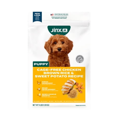 Jinx Jr. Puppy Cage-Free Chicken  Brown Rice & Sweet Potato Dry Dog Food  4 lb. Bag