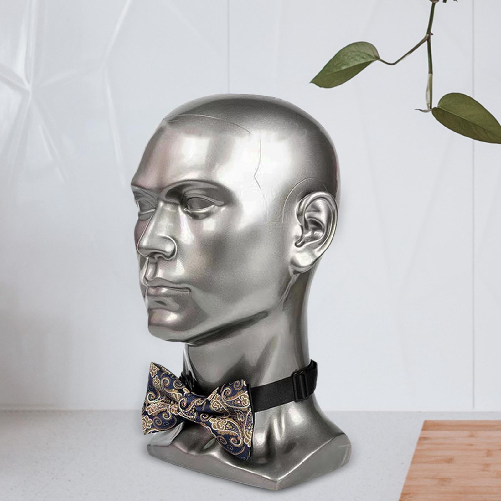 Serenable Male Mannequin Head Freestanding Wig Stand for Wig Making Market Barber Shop Silvery Gray