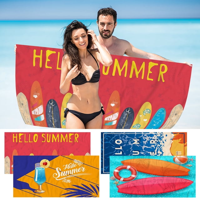 Fiudx Toalla de Playa de Microfibra, Resistente a La Arena, de Secado Rápido, Superligera y Compacta, Ideal para Viajes, Piscinas, Spas, Acampadas y Senderismo, 76 X 152 Cm, Material Suave y Absorben