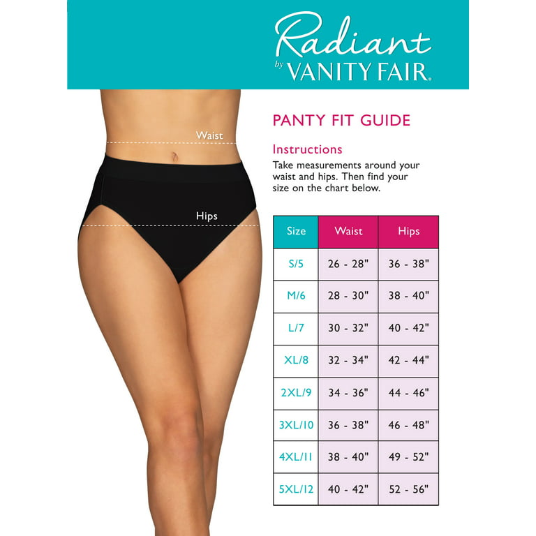 Vanity Fair Radiant Collection Women's Undershapers Brief Underwear, 3 Pack