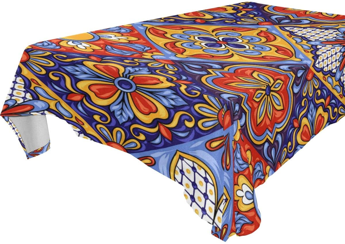 Wellday Tablecloth Dining Decorative Kitchen Talavera Ceramic Tile Wellday Tablecloth Dining Decorative Kitchen Talavera Ceramic Tile