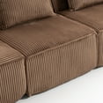 thumbnail image 6 of SOULART 111.42" Cloud Couch, Brown Corduroy Straight Sectional Sofa for Living Room Apartment, No Assembly Needed, 6 of 9