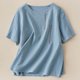 thumbnail image 1 of TaTaai Women's Crew Neck Short Sleeve Linen Embroidered Vintage Loose Casual Tops Soft Lightweight Stylish Blouses for Daily Street Office Outfits Gift, 1 of 6