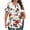 Multicolor, variant on Tops for Women under $5 Short Sleeve Pleated Solid Round Neck Printed Plus Size Fold Blouse Multicolor XL