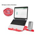 thumbnail image 2 of Support Réglable pour Ordinateur Portable, Support Portable, Support de Téléphone en Plastique Antidérapant, Support pour Ordinateur Portable avec Support de Refroidissement avec Support pour Téléphone, Rouge, 2 of 7
