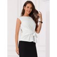 thumbnail image 4 of DARING DIVA Women's Elegant Side Tie Wrap Cap Sleeve Blouses M White, 4 of 6