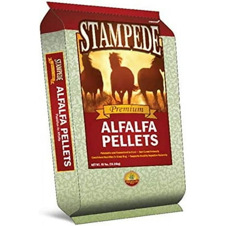 Stampede Alfalfa Pellets, Non-GMO - Perfect for Rabbits, Goats, Equine, and More! (40 lb)