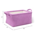 thumbnail image 5 of Mainstays Kids Medium Purple Ribbed Corduroy Fabric Storage Basket with Handles, 5 of 5