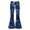 Dark Blue, variant on lnmuld Kids Button Fly Star Glitter Print Flared Pants Dark Blue,7-8 Years