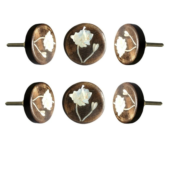 Lily Wooden Cabinet Knob ( Set of 6 )