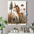 thumbnail image 4 of Qisvanset Framed Canvas Wall Art, 12x16 Inch Boho Unicorn Mushroom Woodland Nursery Art, 4 of 5