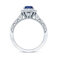 thumbnail image 2 of Rosec Jewels Vintage Inspired Ring for Women - Created Blue Sapphire Ring with Diamond Halo, 925 Sterling Silver, US 4.00, 2 of 8