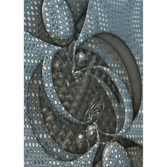 Ahgly Company Machine Washable Indoor Rectangle Transitional Roman Silver Gray Area Rugs, 2' x 3'
