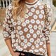 thumbnail image 2 of Gibobby SuéTer Mujer Invierno Suéter de cuello redondo con para mujer, camisa básica de punto holgada de talla grande, otoño e invierno(Caqui,XG), 2 of 4